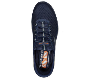 Skechers Slip Ins 232457/NVY Navy Mens Casual Comfort Slip On Elastic Lace Trainers