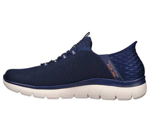 Skechers Slip Ins 232457/NVY Navy Summits - High Range Casual Comfort Slip On Elastic Lace Trainers
