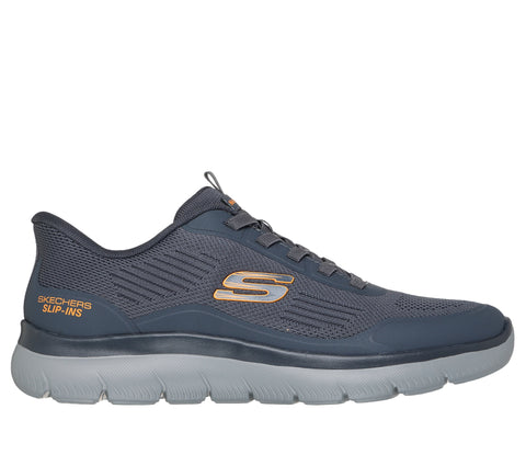 Skechers Slip - Ins 233047/CCOR Charcoal Orange Summits Leyter Mens Casual Comfort Hands Free Slip On Shoes