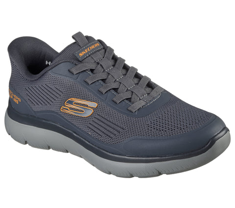 Skechers Slip - Ins 233047/CCOR Charcoal Orange Summits Leyter Mens Casual Comfort Hands Free Slip On Shoes