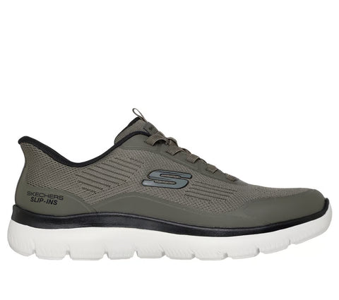 Skechers Slip - Ins 233047/OLBK Olive Black Summits Leyter Mens Casual Comfort Hands Free Slip On Shoes