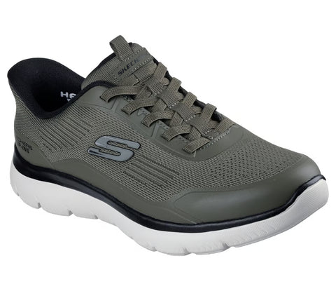 Skechers Slip - Ins 233047/OLBK Olive Black Summits Leyter Mens Casual Comfort Hands Free Slip On Shoes