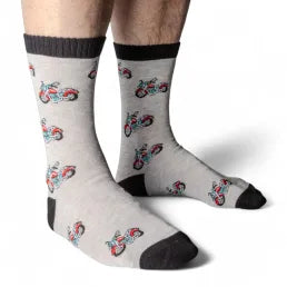 Jaspers Grey Motorcycle Mens Bamboo Socks - Soft, Cozy And Eco-Friendly Comfort For Every Step