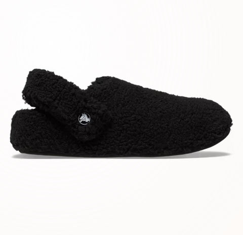 Crocs Unisex Black Classic Cozzzy Faux Fur Slippers