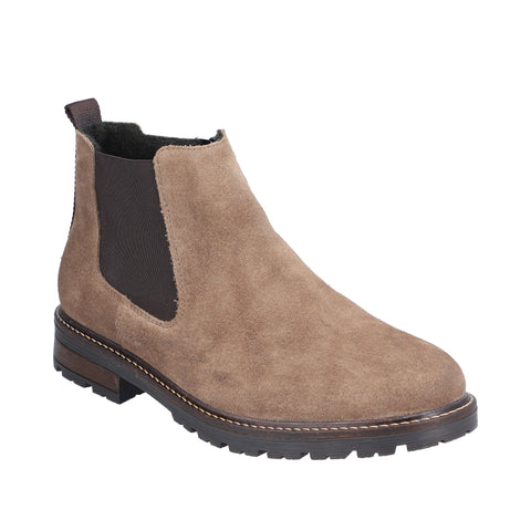 Rieker 32051-64 Brown Mens Casual Comfort Chunky Chelsea Ankle Boots