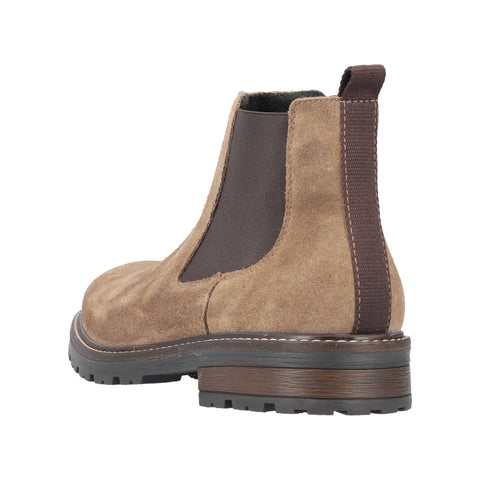 Rieker 32051-64 Brown Mens Casual Comfort Chunky Chelsea Ankle Boots