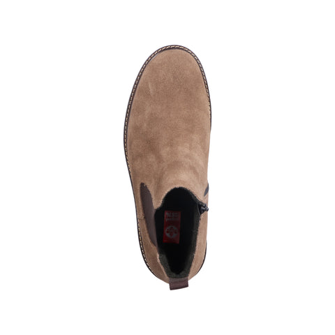 Rieker 32051-64 Brown Mens Casual Comfort Chunky Chelsea Ankle Boots