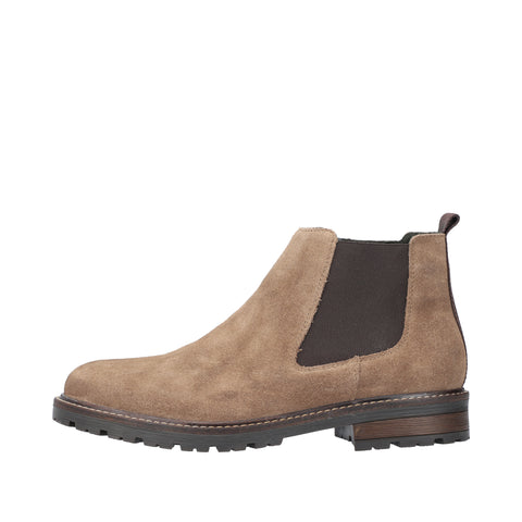 Rieker 32051-64 Brown Mens Casual Comfort Chunky Chelsea Ankle Boots