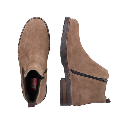 Rieker 32051-64 Brown Mens Casual Comfort Chunky Chelsea Ankle Boots
