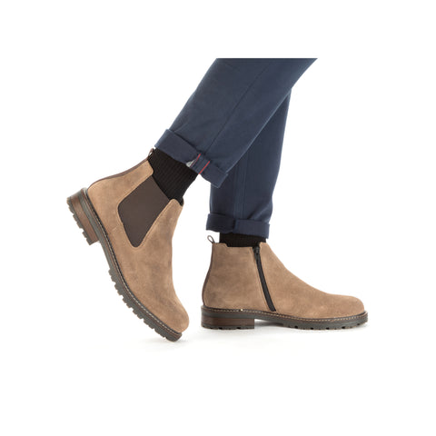 Rieker 32051-64 Brown Mens Casual Comfort Chunky Chelsea Ankle Boots