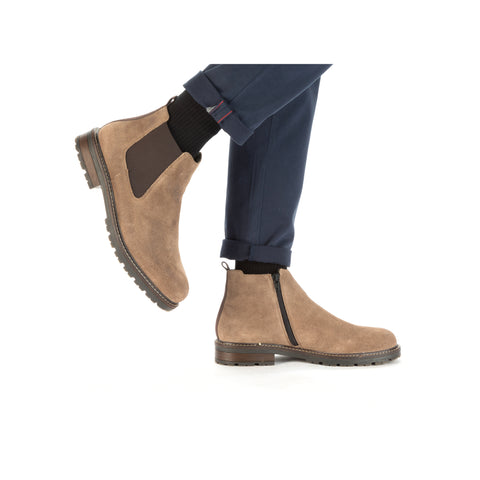 Rieker 32051-64 Brown Mens Casual Comfort Chunky Chelsea Ankle Boots