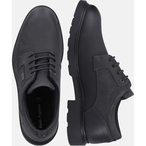 Hush Puppies Pearce Black Mens Casual Comfort Leather Lace Up Shoe