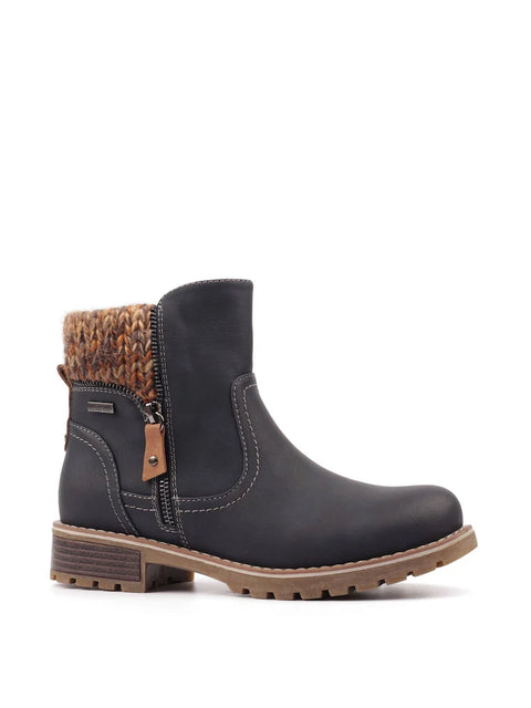 Lunar Breeze Navy Womens Casual Comfort Waterproof Zip Up Ankle Boots