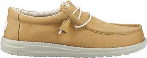 Hey Dude Wally Canvas Cumin Brown Stone Grey Men's Slip On Textile Canvas Shoes