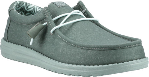 Hey Dude Wally Canvas Duck Green Iceburg Green Men's Slip On Textile Canvas Shoes