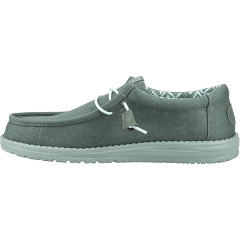 Hey Dude Wally Canvas Duck Green Iceburg Green Men's Slip On Textile Canvas Shoes