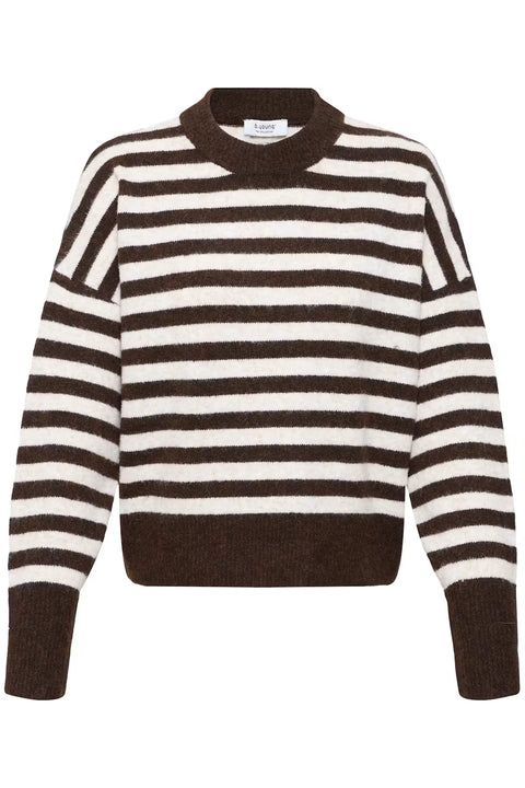B.Young Womens 20819591 Byomea Crew Jumper Java Birch Stripe