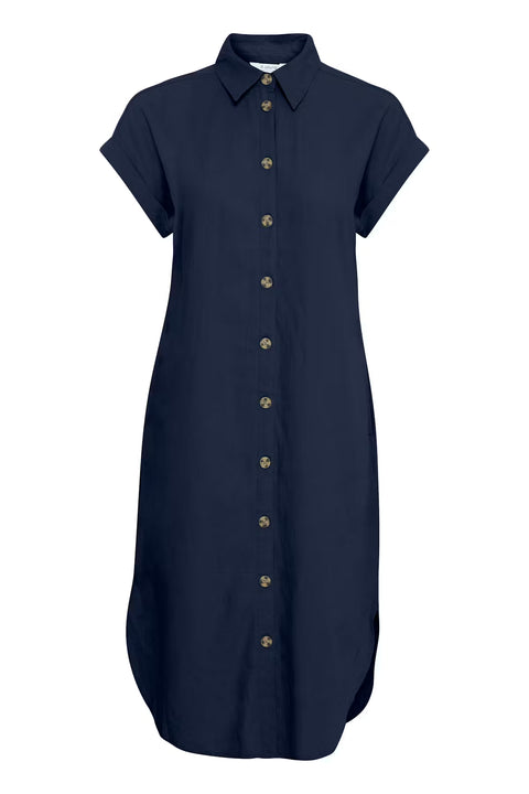 B.Young 20814553 Byfalakka SS Shirt Dress Copenhagen Night