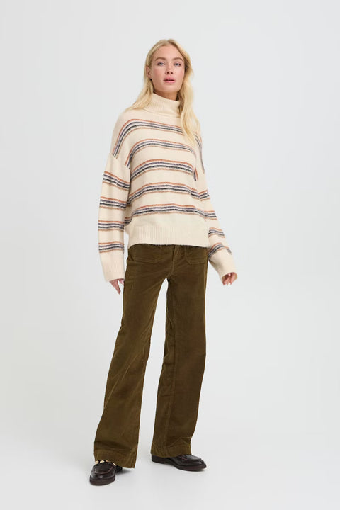 B.YOUNG BYMONNA STRIPE JUMPER 20818148 BIRCH MELANGE