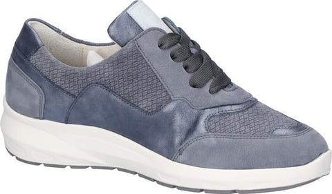 Waldlaufer 831004 501 524 M-Tonia Ausi Pearl Master Rea Jeans Sky Womens M Fitting Zip Up Lace Up H Fitting Leather Trainers
