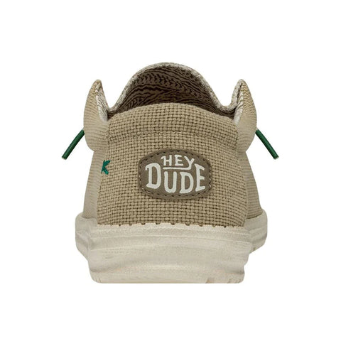 Hey Dude Mens Wally Braided Sand Textile Slip On Shoes