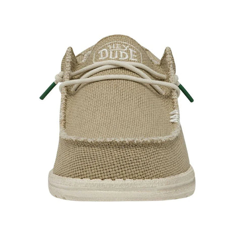 Hey Dude Mens Wally Braided Sand Textile Slip On Shoes