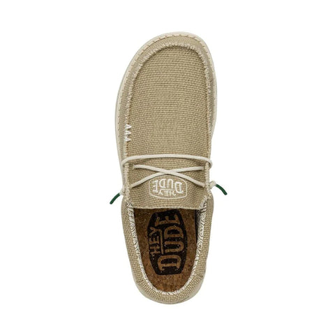 Hey Dude Mens Wally Braided Sand Textile Slip On Shoes