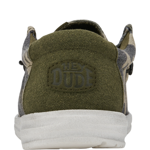 Dude Wally Washed Camo Mens Casual Comfort Canvas Deck Shoes