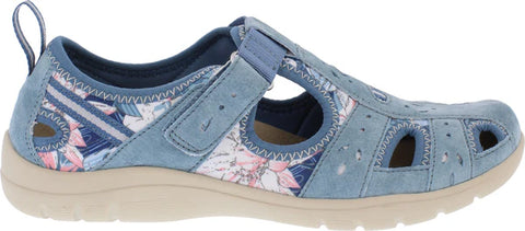 Free Spirit Cleveland Blue Multi Womens Casual Touch Fastening Suede Shoes