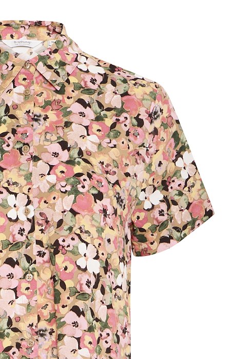 B.Young 20814527 Bymmjoella Crop Shirt Coral Blush Flower