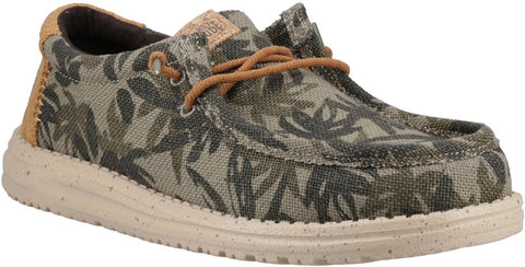 Hey Dude Wally Palm Jute Burnt Olive/Ginger Brown Men's Slip On Textile Shoes
