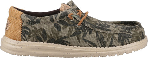 Hey Dude Wally Palm Jute Burnt Olive/Ginger Brown Men's Slip On Textile Shoes