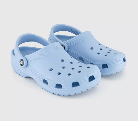 Crocs Classic Clog Blue Calcite Kids Boys Girls Croslite Casual Comfy Lightweight Beach Slip On Shoes