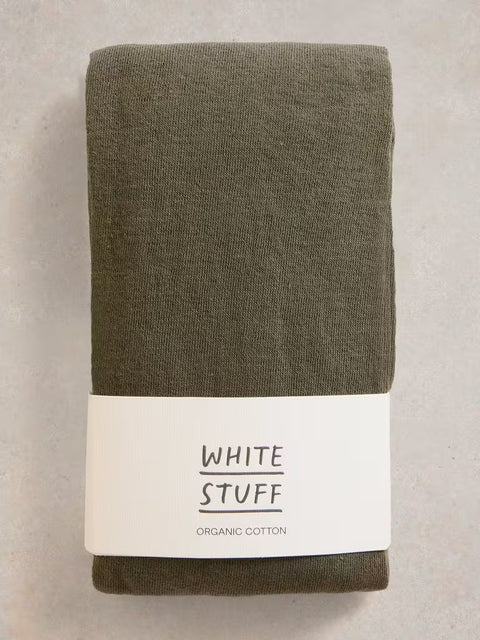 White Stuff Patty Khaki Green Plain Tights