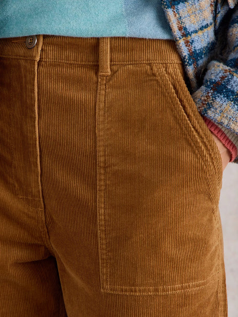White Stuff Twister Cord Trousers Mid Tan
