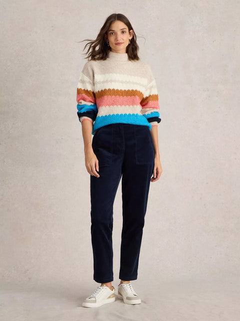 White Stuff Twister Cord Trouser Dark Navy