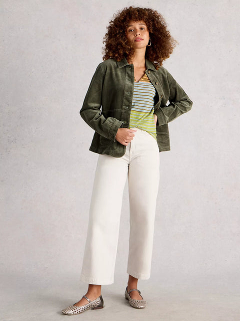 White Stuff Carrie Cord Jacket Dusky Green