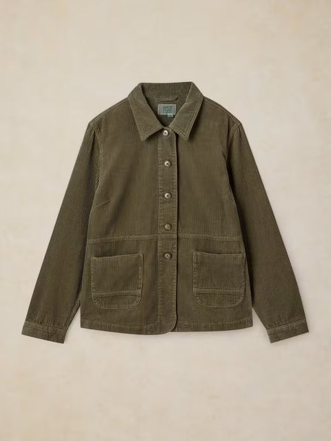 White Stuff Carrie Khaki Green Cord Jacket