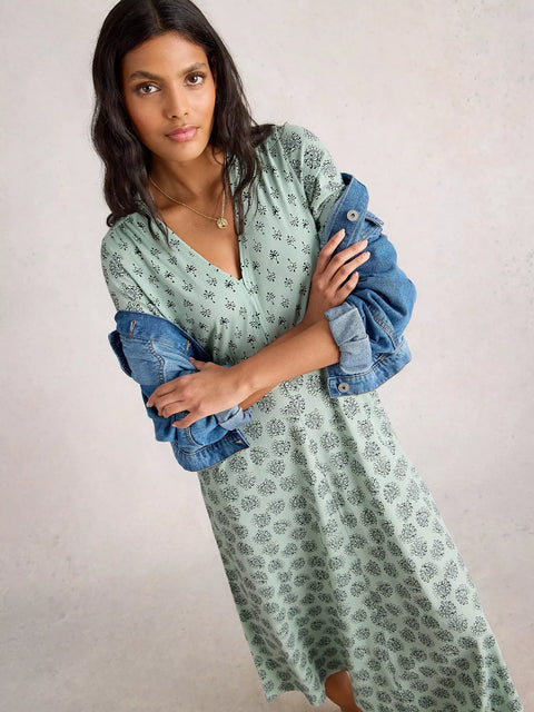 White Stuff Megan Jersey Dress Light Green