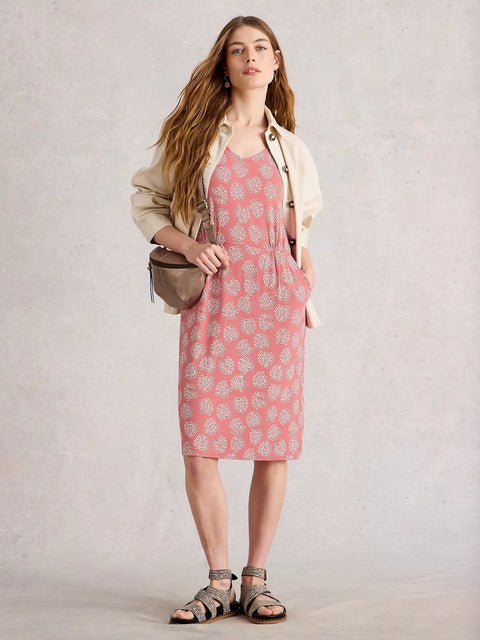 White Stuff Tallie Jersey Dress Pink Print
