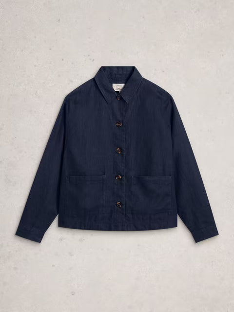 White Stuff Isabel Linen Jacket Dark Navy