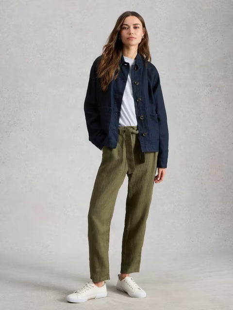 White Stuff Isabel Linen Jacket Dark Navy