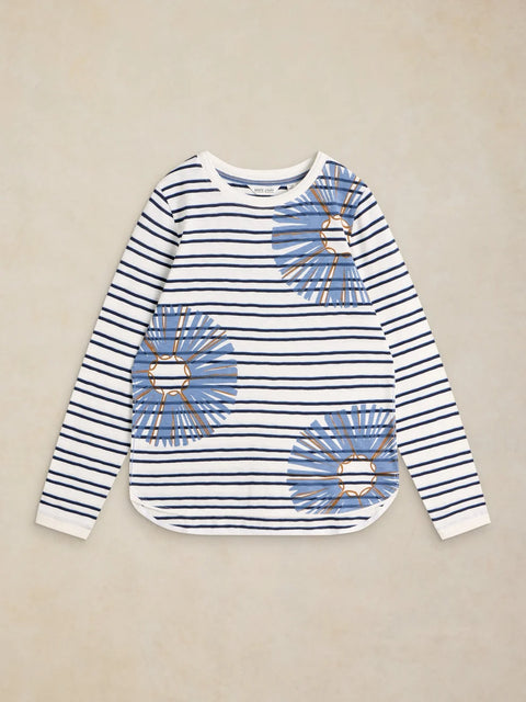 White Stuff Clara White Print Long Sleeve Tee