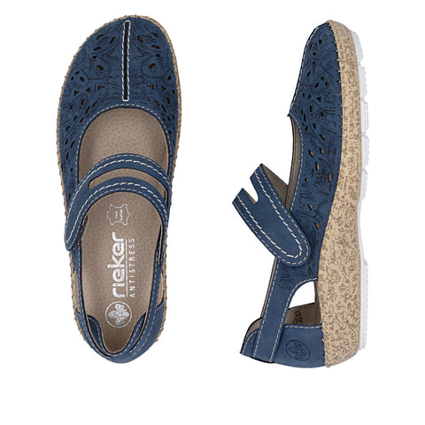 Rieker 44872-14 Jeans Womens Casual Comfort Touch Fastening Leather Shoes