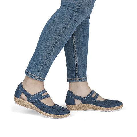 Rieker 44872-14 Jeans Womens Casual Comfort Touch Fastening Leather Shoes