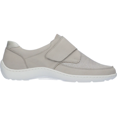 Waldlaufer 496H31 316 070 Womens Stein Silver Leather Touch Fastening Shoes