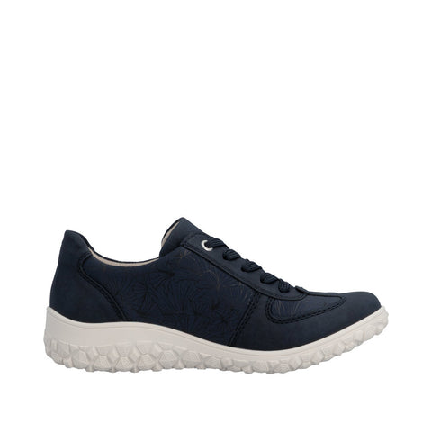Rieker 59501-14 Pazifik Blue Womens Casual Comfort Lace Up Zip Up Wide Fit Shoes