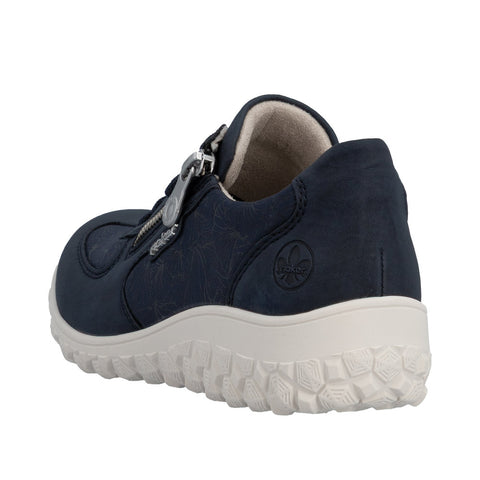 Rieker 59501-14 Pazifik Blue Womens Casual Comfort Lace Up Zip Up Wide Fit Shoes