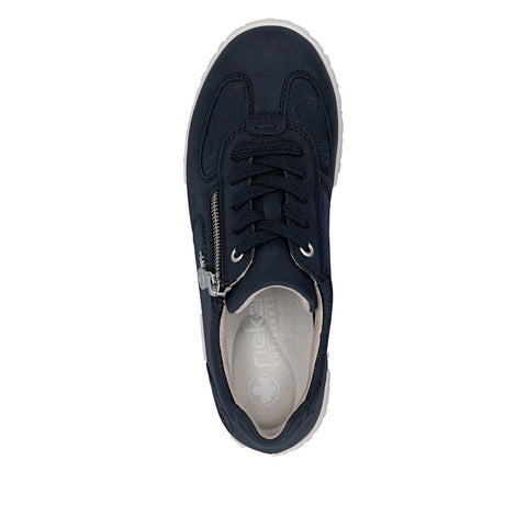 Rieker 59501-14 Pazifik Blue Womens Casual Comfort Lace Up Zip Up Wide Fit Shoes
