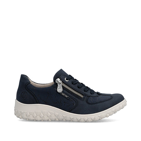 Rieker 59501-14 Pazifik Blue Womens Casual Comfort Lace Up Zip Up Wide Fit Shoes